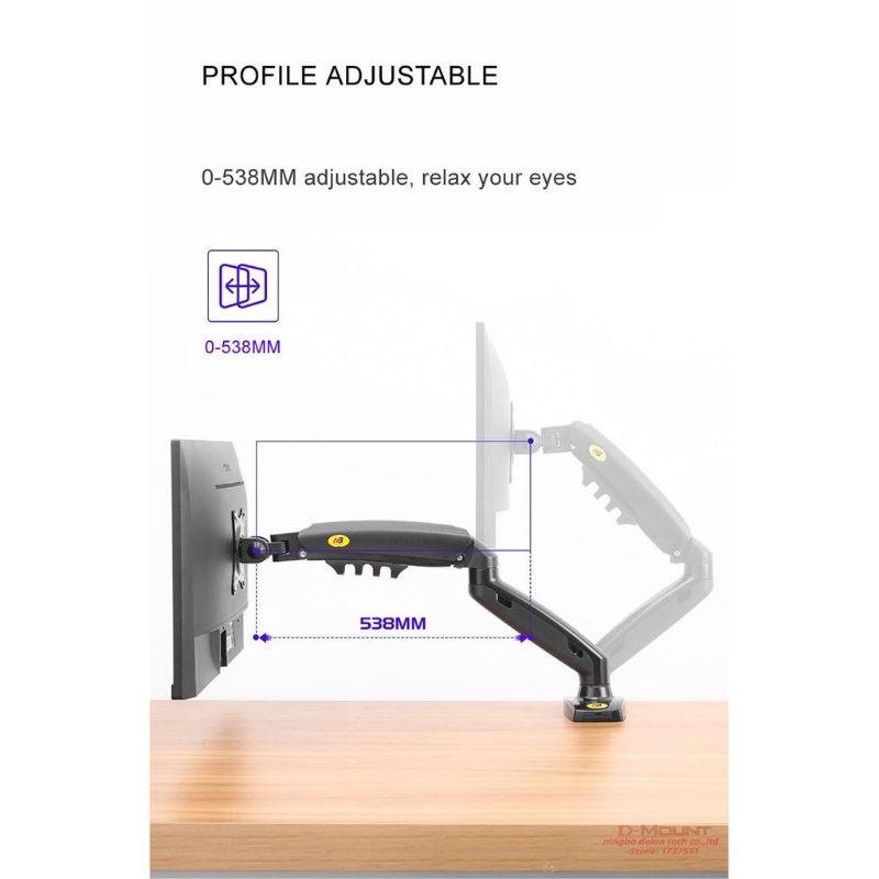 Giá treo màn hình máy tính F80 - Xoay 360 độ - Hàng nhập khẩu Bảo Hành 24 Tháng