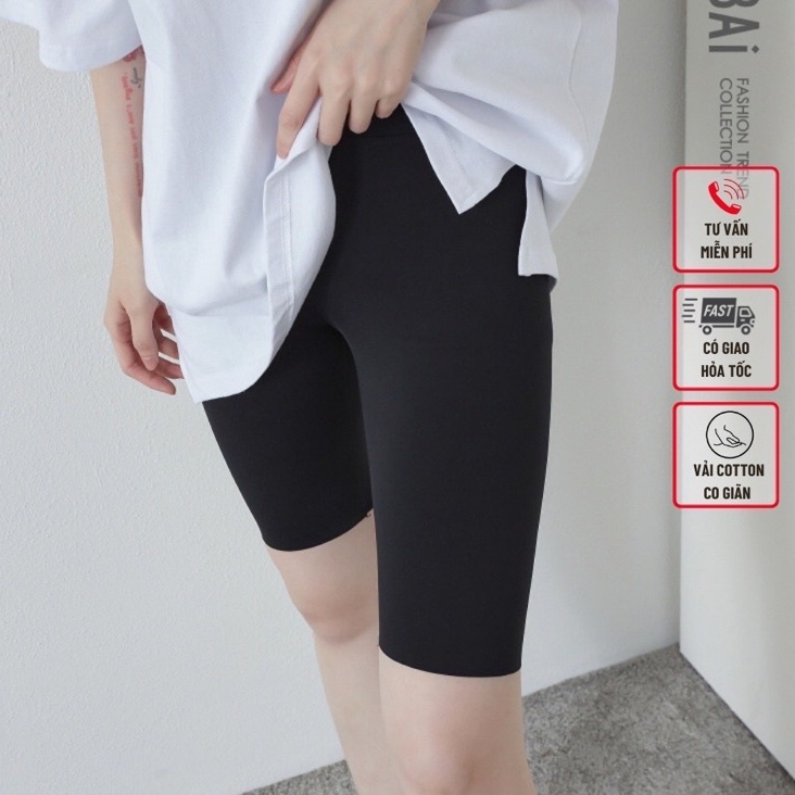 Quần legging lửng AMIHOUSE cạp chun vải thun cao cấp_quần legging ngố nữ co giãn tốt dáng ôm