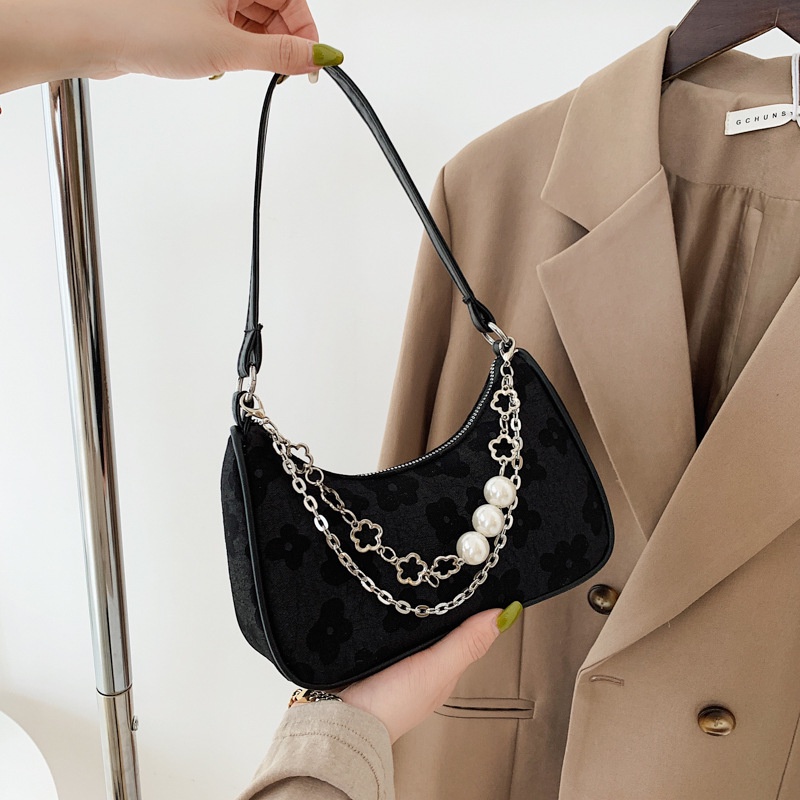 Túi Đeo Chéo Vai Hình Vuông Đính Ngọc Trai Thời Trang Mùa Hè 2022 Dành Cho Nữ