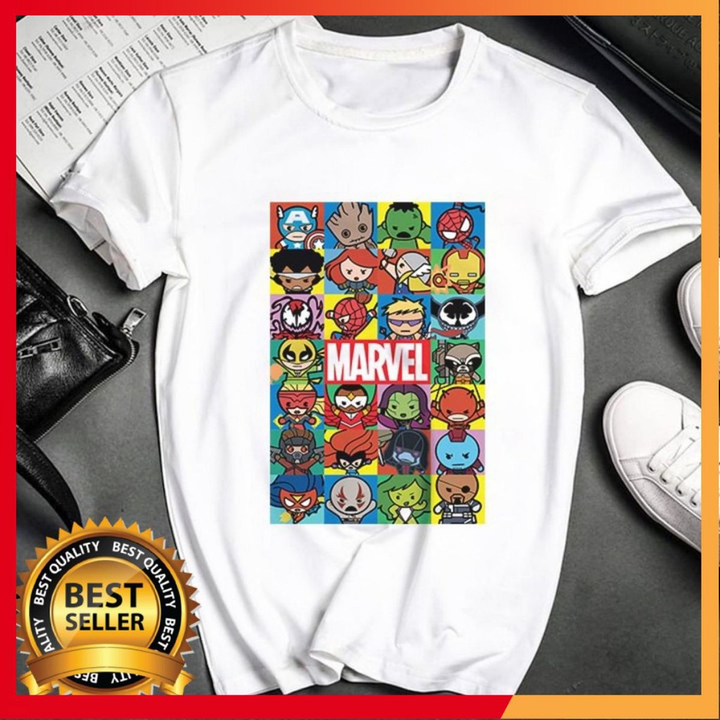 Áo thun unisex marvel chibi siêu cute vải dày mịn
