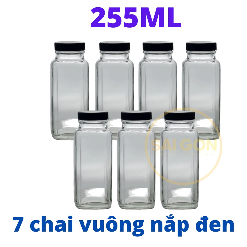 7 chai thủy tinh vuông đựng thực phẩm dung tích 255ml ML-C35