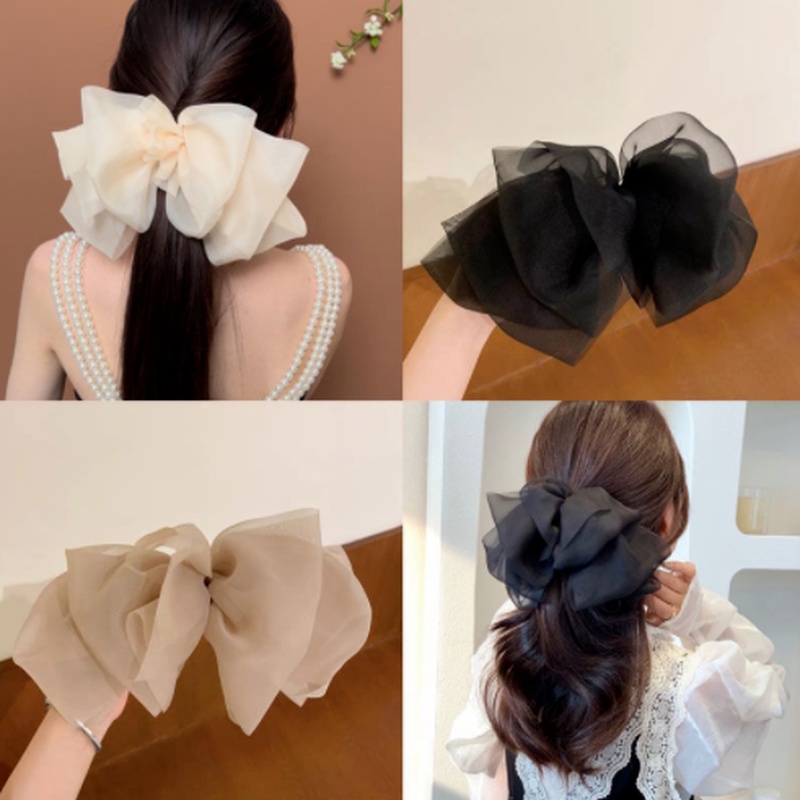 Kẹp Tóc Hình Nơ Chất Liệu Chiffon Kích Thước Lớn 2022 Mới Thời Trang Mùa Xuân Cho Nữ