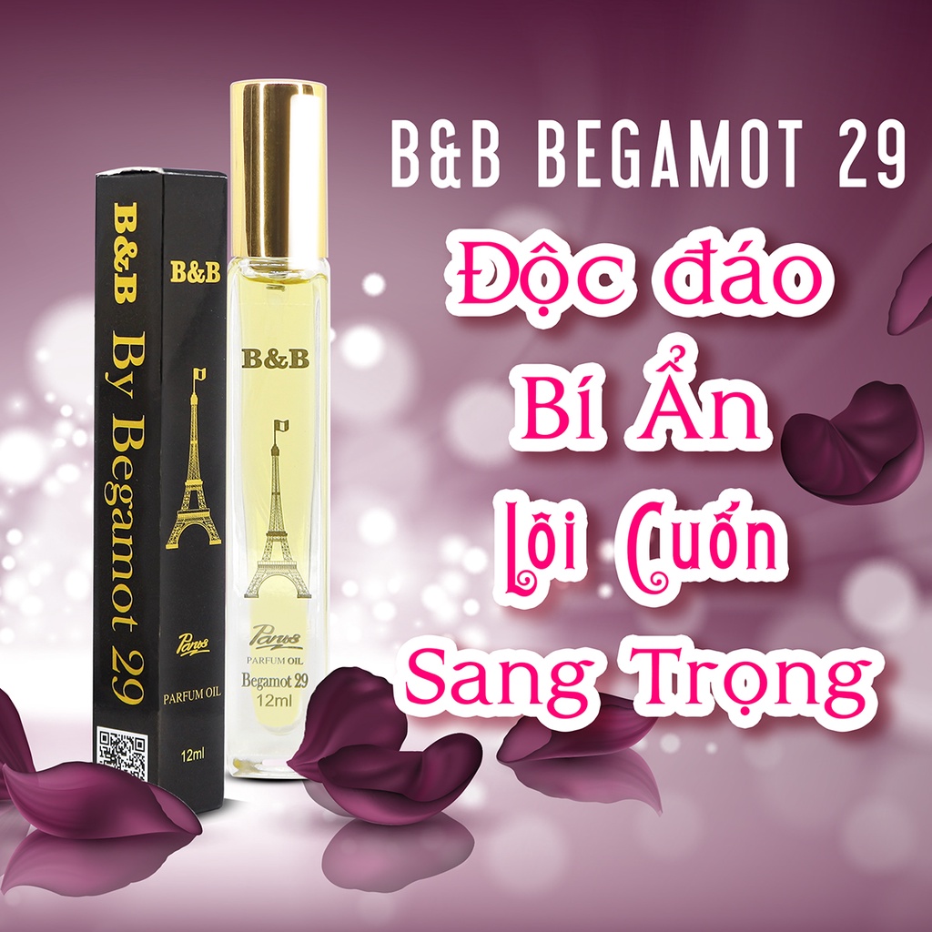 Tinh dầu nước hoa Unisex B&amp;B By Begamot 29 EDP 12ml lưu hương lâu quyến rũ phong cách Pháp