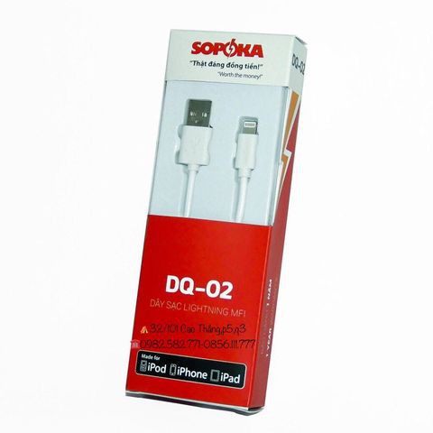 Dây sạc Sopoka DQ-02 cho các thiệt bị thuộc hệ điều hành IOS