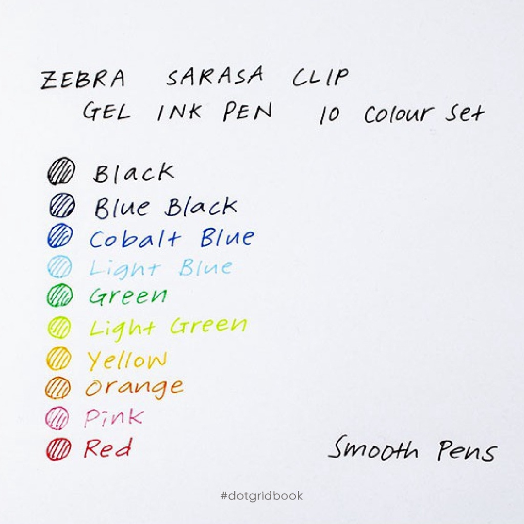 Bút bi gel Zebra Sarasa Clip ngòi 0.5mm - 12 màu (cây lẻ)