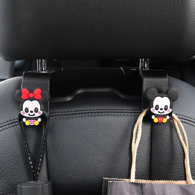 Cặp móc treo đồ đa năng gắn sau ghế ngồi xe hơi kiểu hoạt hình dễ thương