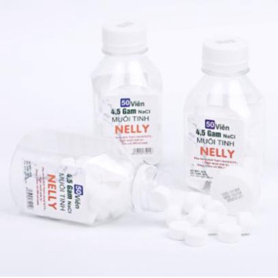 Viên muối Nelly Natri 0,9% (nước muối sinh lý) giúp vệ sinh mũi miệng (50 viên)