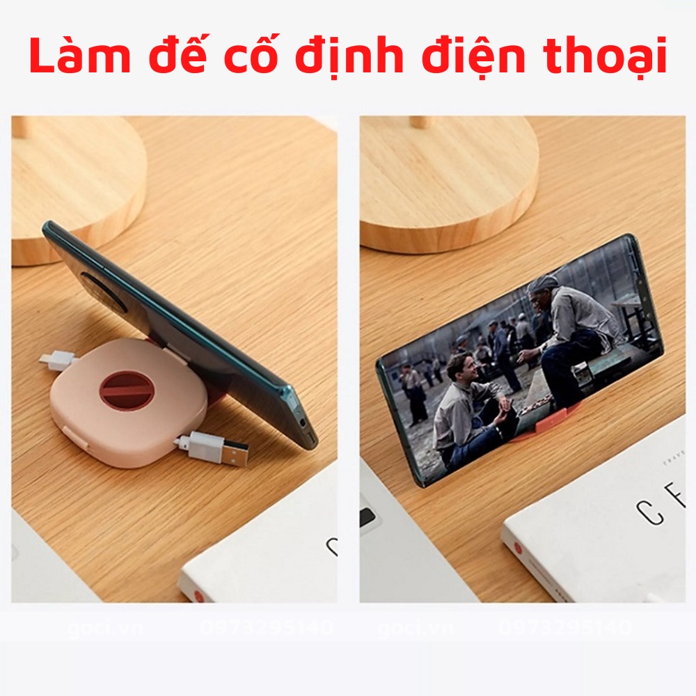 Hộp đựng cuốn tai nghe có dây cáp sạc đa năng thu gọn dây sạc kê điện thoại tiện ích