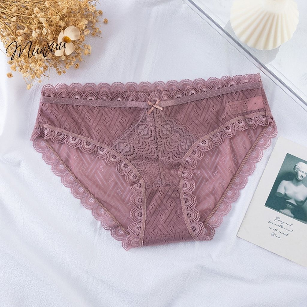 Quần lót ren cao cấp MUNXUU vải xuyên thấu tôn dáng gợi cảm sexy - QC125