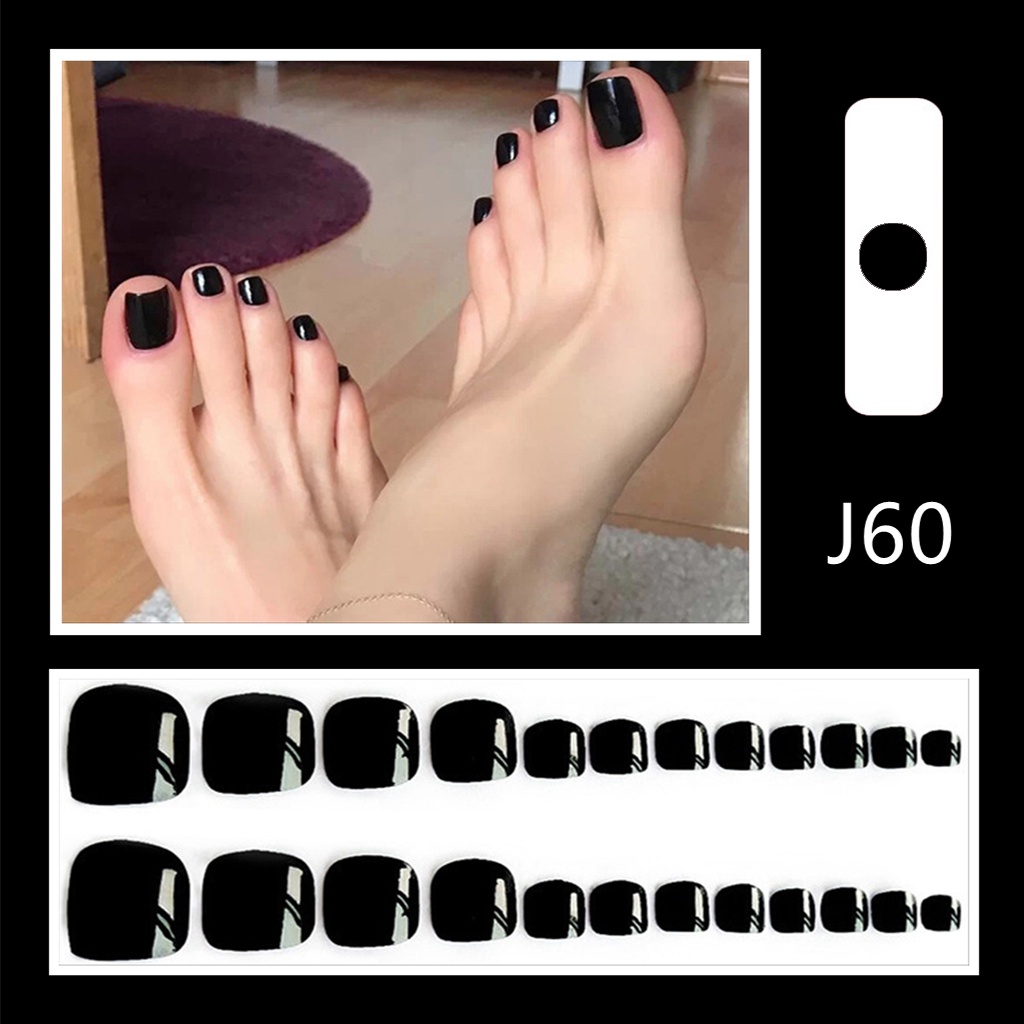 [Hàng mới về] Set 24 móng chân giả tự dính không cần dùng keo DIY