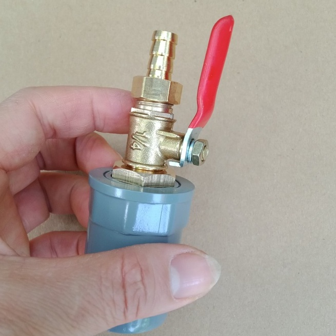 Đầu nối ống PVC 27 lắp khóa ra đuôi chuột 8mm nối ống mềm
