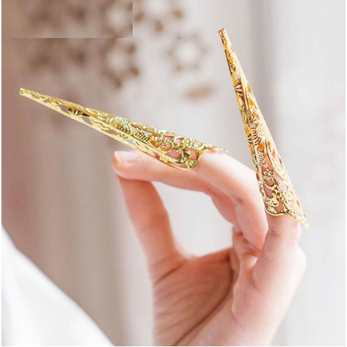 Set 5 Nhẫn Đeo Ngón Tay Hộ Giáp Bảo Vệ Móng Tay Cổ Trang Quý Phi Dùng Để Cosplay Hóa Trang Cổ Trang Hộ Chỉ 000324