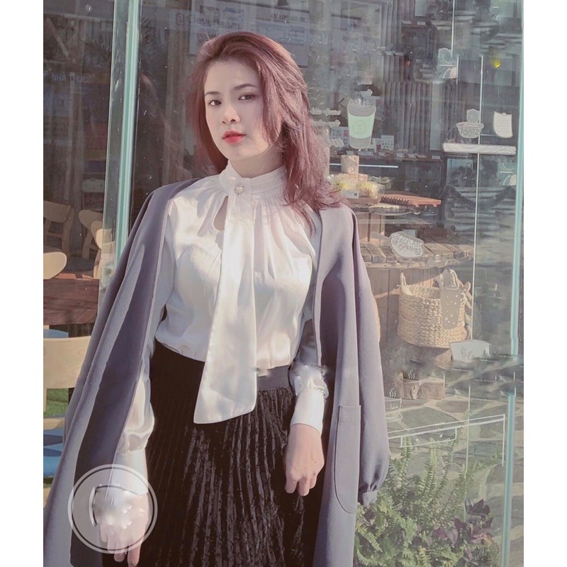 ⚡️BÁN SỈ⚡️Áo sơmi cúc cổ lụa satin