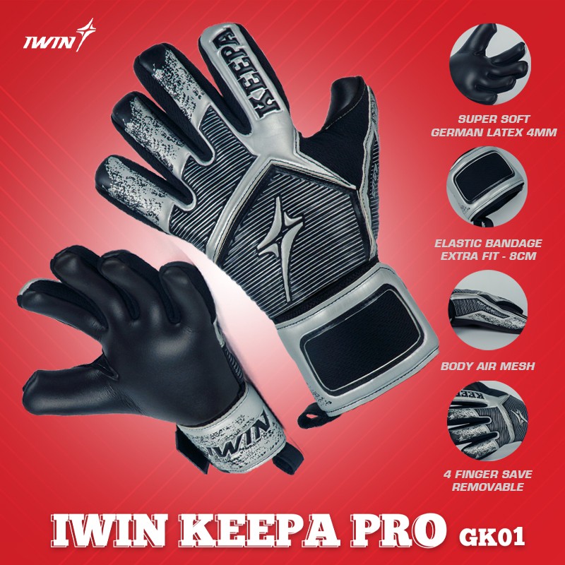 Găng tay thủ môn Iwin Keepa GK01 - Có lớp xương bảo vệ đôi tay , hàng chính hãng