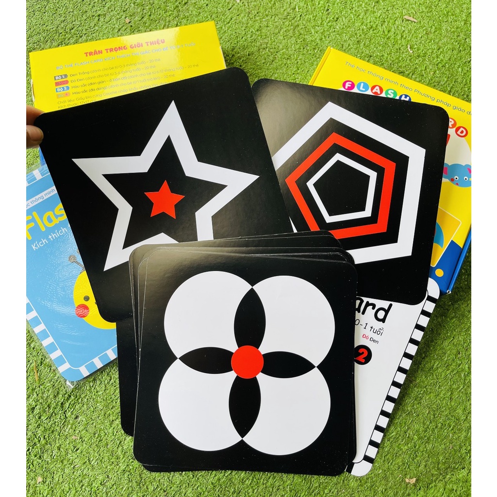 [Xả hàng] Combo 4 tập Thẻ Flash Card Kích Thích Thị Giác Cho Bé 0-1 Tuổi (160 hình) giúp bé phát triển thị giác, màu sắc
