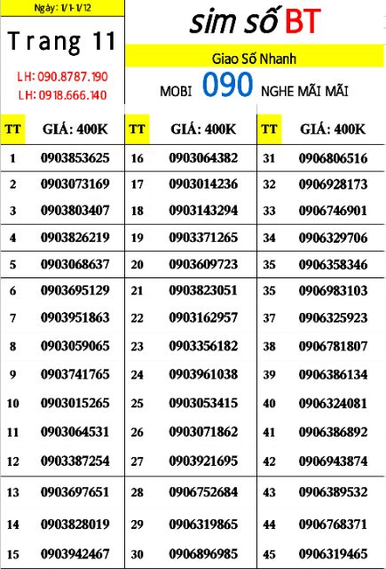SIM MOBI 10 SỐ, ĐỒNG GIÁ: 300K