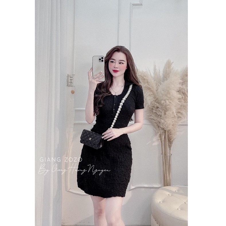 [Hàng Chuẩn] Váy Body Xốp Nhăn Cổ Sơmi Cá Tính 3 Màu Có Ảnh Thật Kèm Video | BigBuy360 - bigbuy360.vn
