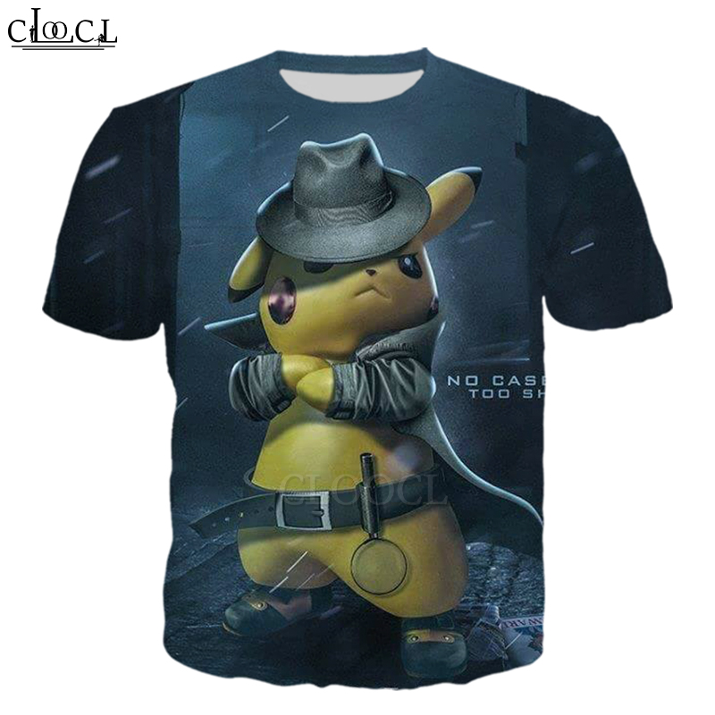 CLOOCL Movie Pokémon Detective Pikachu 3D Print Men Street Style T-Shirts