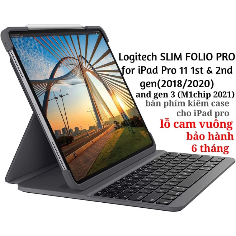 Bàn phím iPad Pro 11 Logitech Slim Folio PRO ( for iPad pro 11 Gen 1, 2, 3)