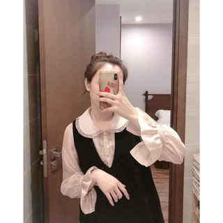 Set váy yếm kèm sơ mi tơ (giá sale)
