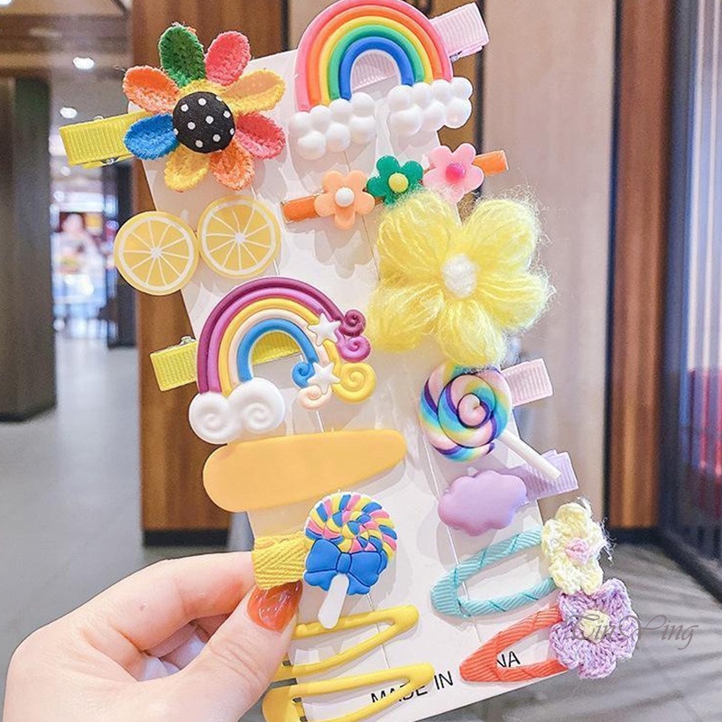 GETNOIVAS Set kẹp tóc nhiều màu dễ thương cho bé gái