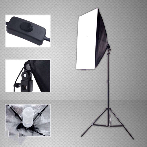 Đèn livestream - Bộ Đèn Studio XT5A Có Remote - Kèm Softbox 50x70cm, Chân Đèn 2m, Bóng Led Bulb 150W