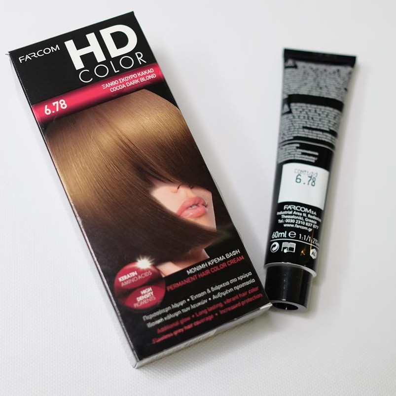 Màu nhuộm Farcom HD Color 6.78 Cocoa Dark Blond (140ml) - Màu Socola Sáng 6.78