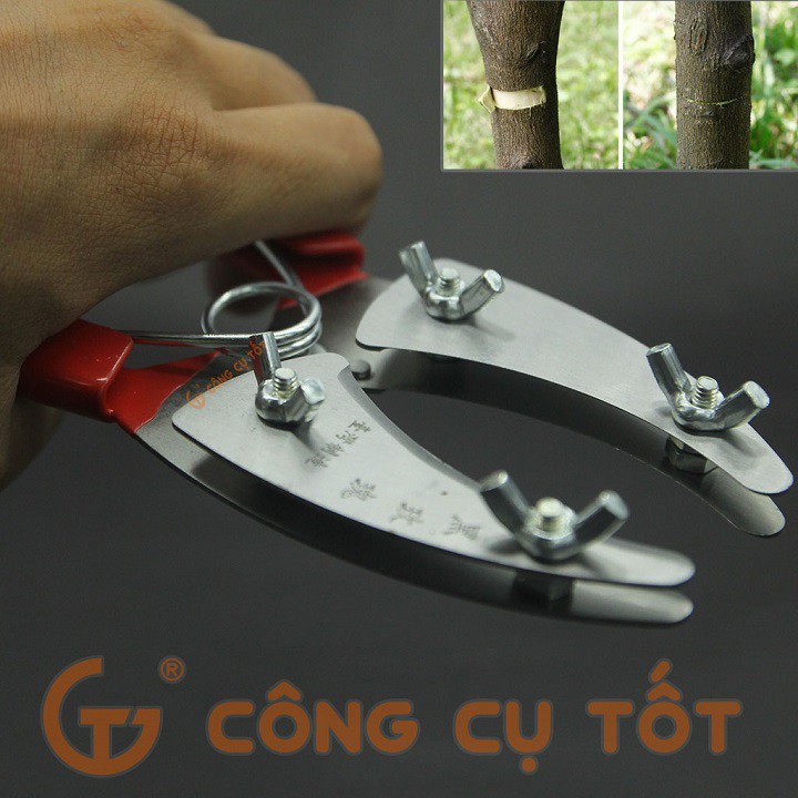 Kìm khoanh vỏ chiết cành lưỡi kép điều chính, kéo khoanh vỏ chiết cành