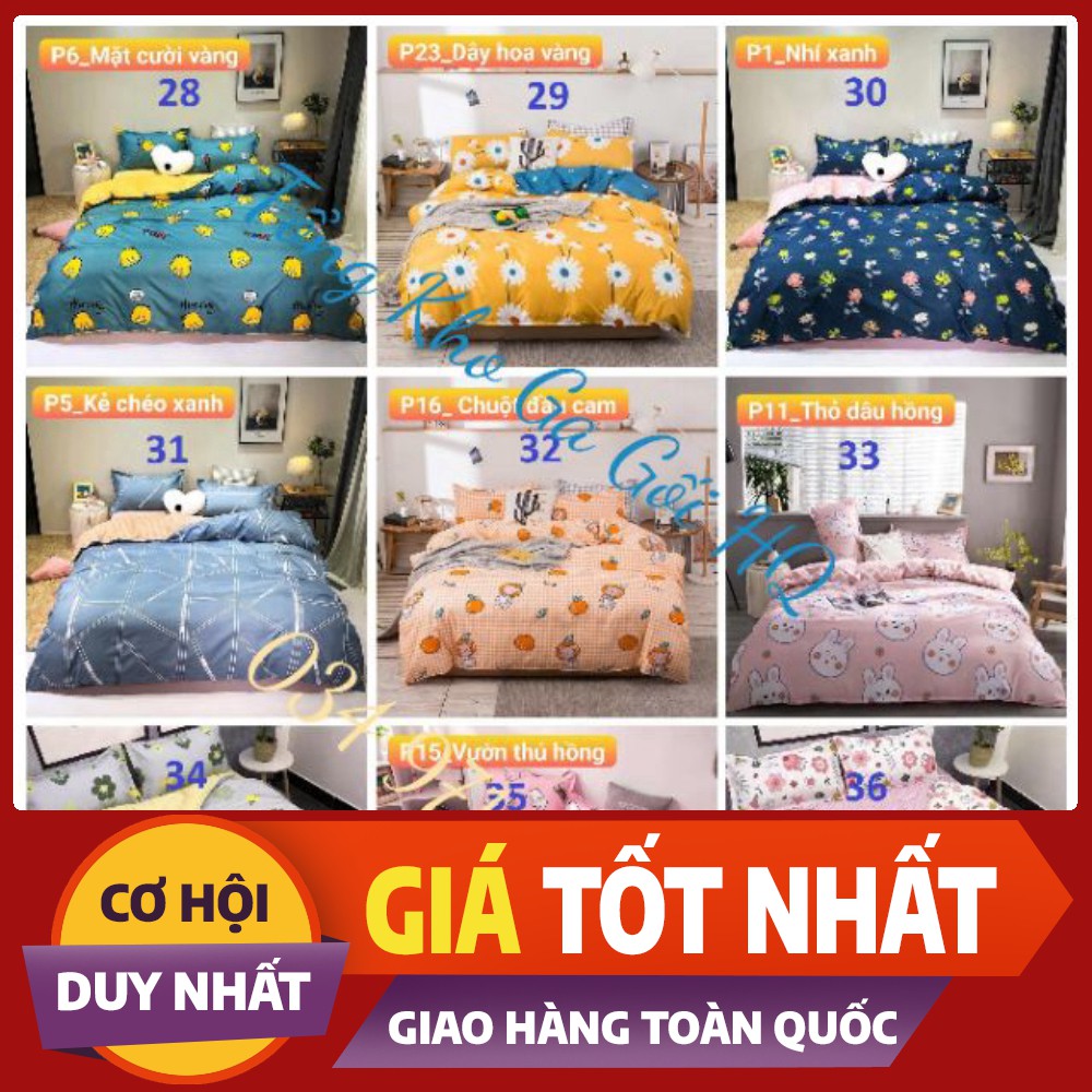 Bộ Chăn Ga Gối Cotton poly Nhập khẩu Hàn Quốc( chat chọn mẫu)