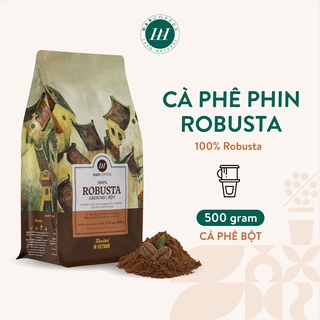 Cà Phê Phin HANCOFFEE Robusta Ground Cà Phê Hạt Rang Xay Nguyên Chất (túi 500g) - HN100RB1