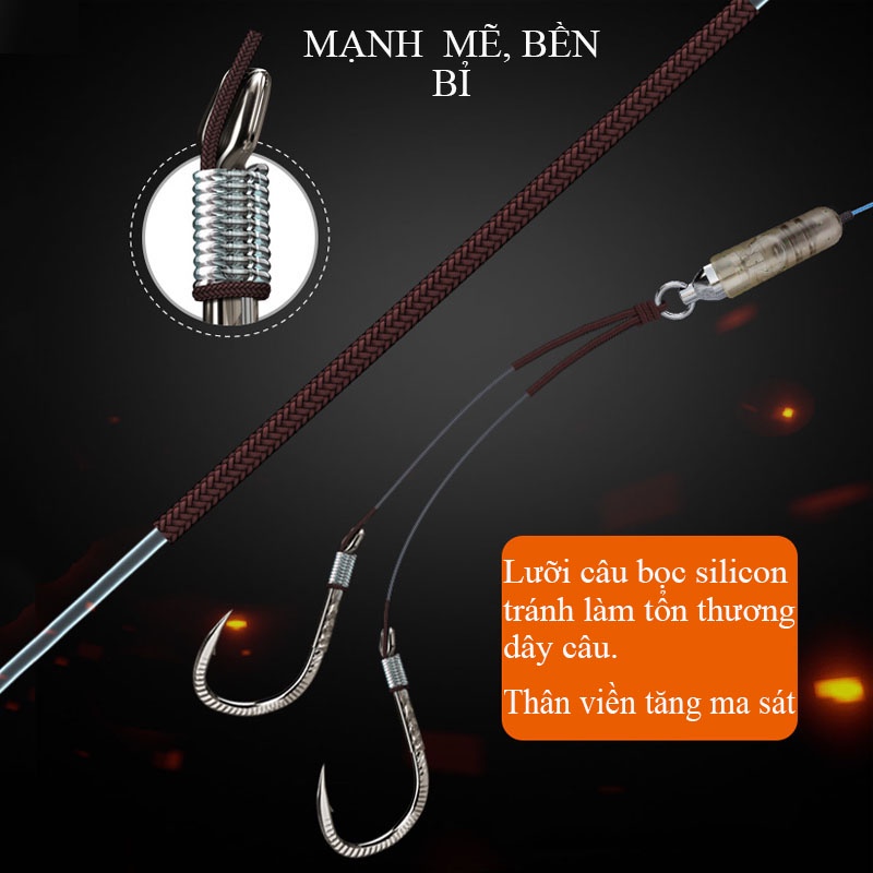 Dây Thẻo Săn Hàng, Lưỡi Câu Cá Săn Hàng Buộc Sẵn Rice Fishing chuyên dụng câu đài câu đơn, chống nổ thẻo cao cấp DC-16
