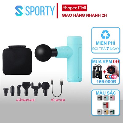 Máy massage cầm tay MINI09 SPORTY cao cấp giảm đau căng cơ dùng sau thể thao, vận động mạnh