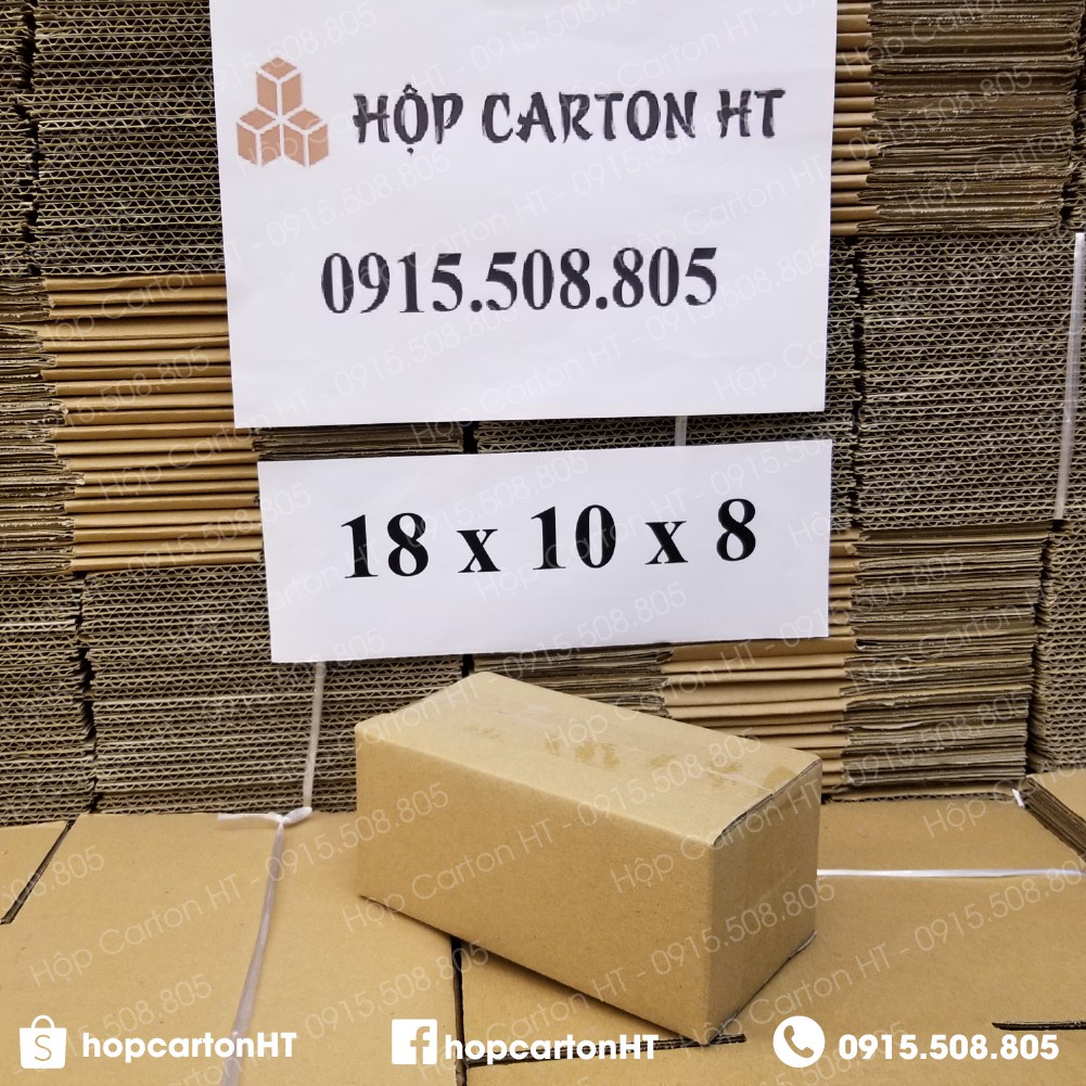 Hộp carton đóng hàng 18x10x8 size nhỏ tiện lợi đựng phụ kiện, mỹ phẩm giá gốc tận xưởng - Hộp Carton HT