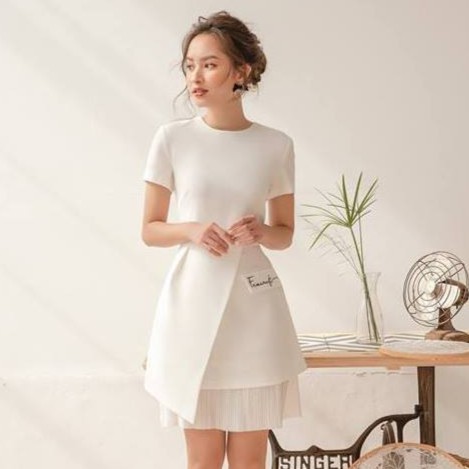 Đầm dự tiệc phối lưới, đầm trắng xòe cao cấp siêu sang