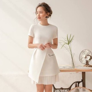 Đầm dự tiệc phối lưới, đầm trắng xòe cao cấp siêu sang