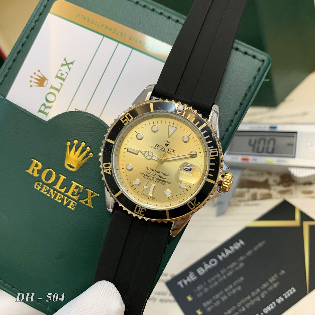 Đồng hồ nam Rolex - mặt tròn toạ độ xoay dây cao su chống nước cao cấp DH504 ngochang108