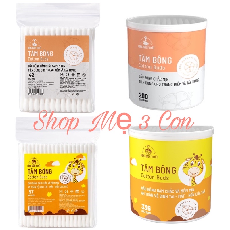 Tăm bông, Bông ráy tai Bông Bạch Tuyết Merigo/Meriday cho bé và cả gia đình