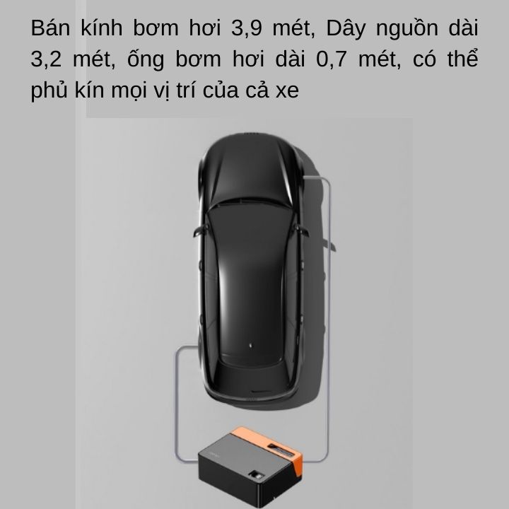Máy bơm lốp xe ô tô đa năng cầm tay có đèn LED Midrive TP04