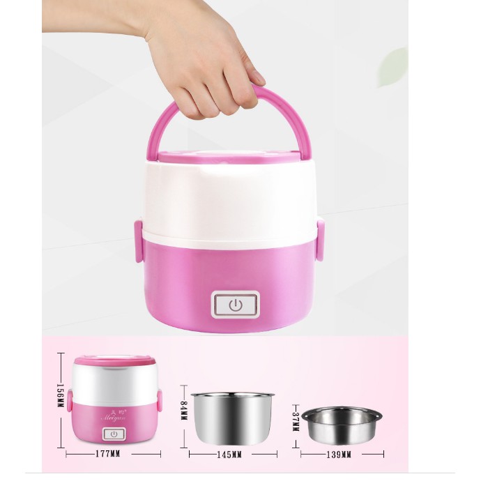Hộp Cơm Thủy Điện 2 Ngăn Meiyun (Hồng) - Bảo hành 3 Tháng | BigBuy360 - bigbuy360.vn