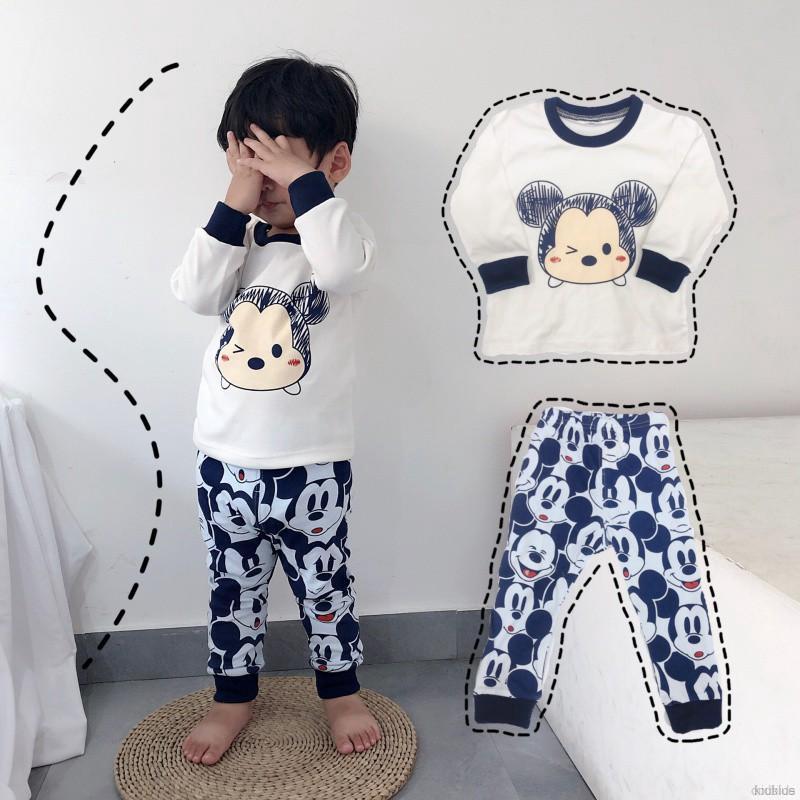 Set Áo Thun Tay Dài &amp; Quần Dài Ngủ Cho Bé