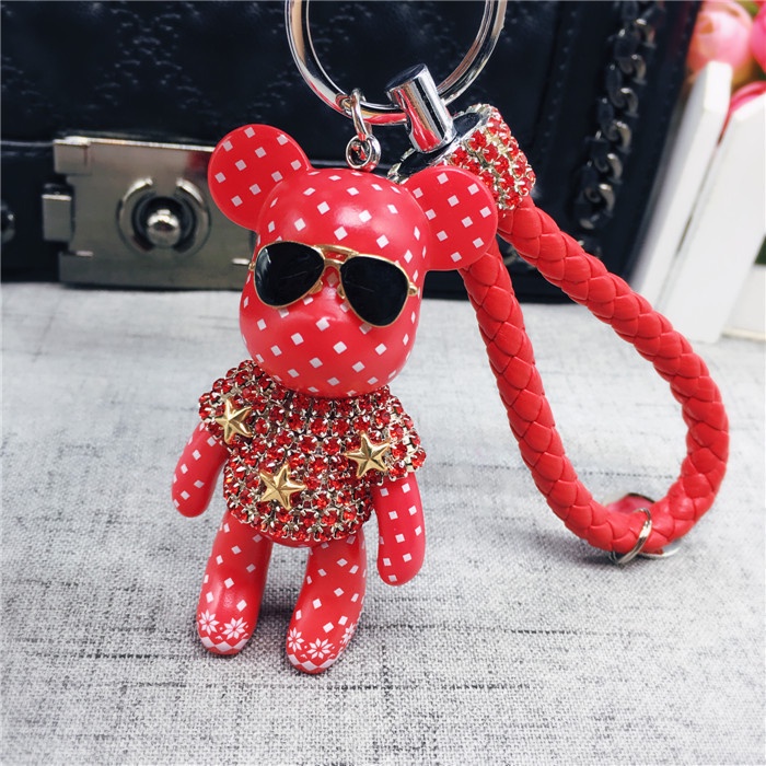 Móc Khóa Hình Gấu Đính Đá Thời Trang Sáng Tạo Dành Cho Nam Nữ