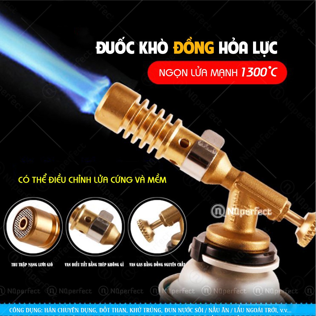 Đuốc khò đồng hỏa lực 1300°C siêu cấp - bền bỉ - an toàn - tiện lợi (có chỉnh gió lửa cứng/mềm)