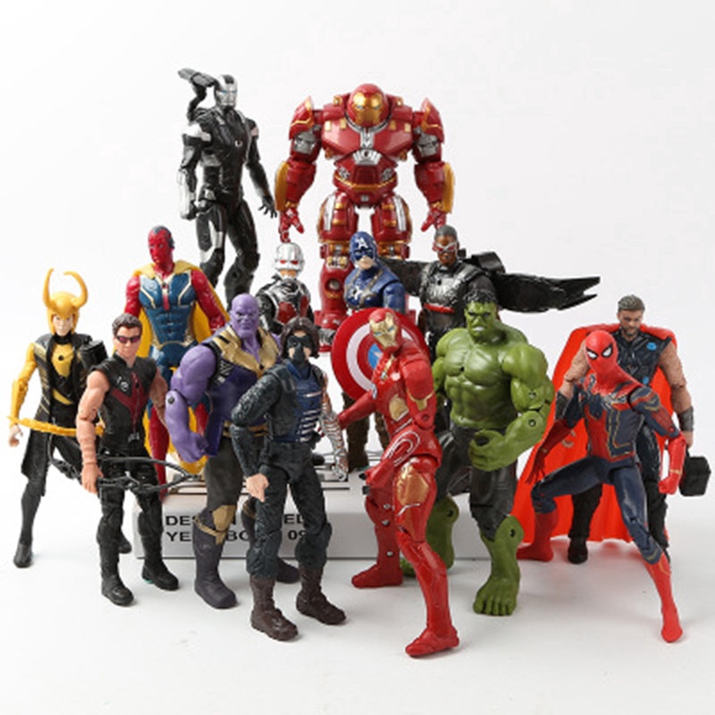 Marvel Avengers 3 Infinite War Movie Anime Super Hero Iron Man Spider-Man Green Giant Action Characters Toys
