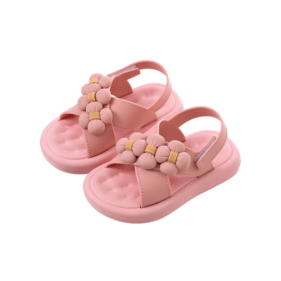 Giày quai dán hình hoa cúc thiết kế đan chéo cho bé gái siêu mềm