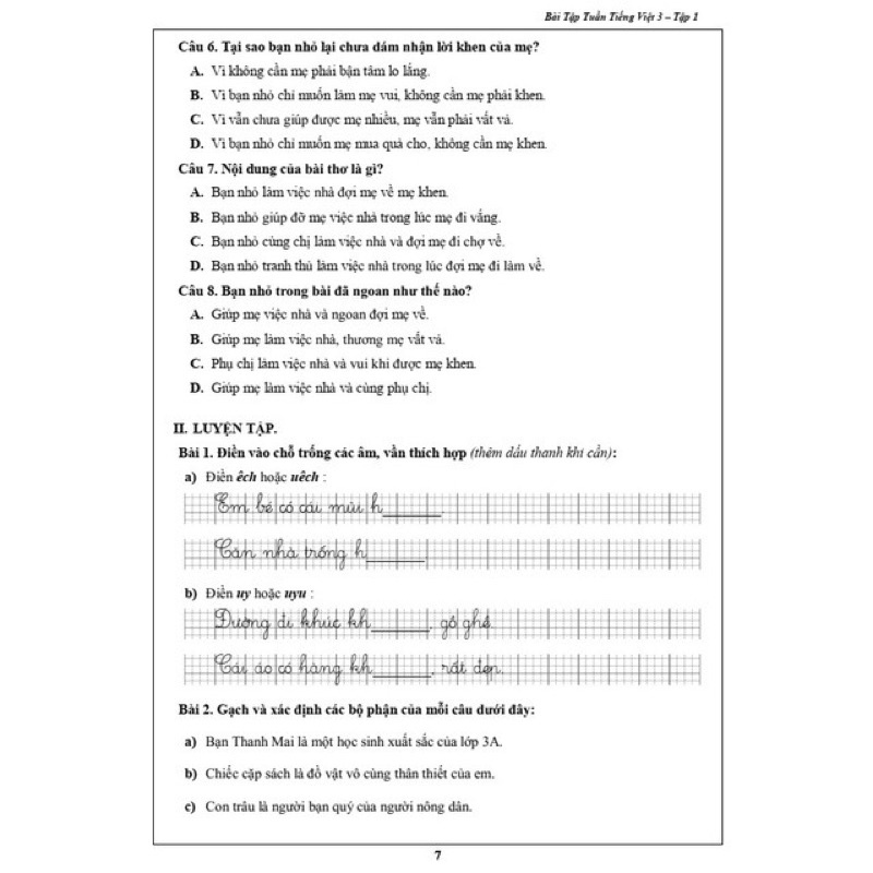 Sách - Combo Bài Tập Tuần và Đề Kiểm Tra - Toán và Tiếng Việt 3 - Học Kì 1 (4 cuốn)