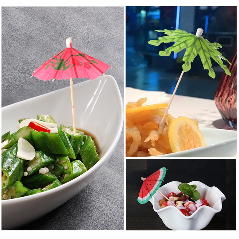 Dù Giấy Mini Họa Tiết Hoa Nghệ Thuật Sáng Tạo Trang Trí Món Tráng Miệng / Cocktail
