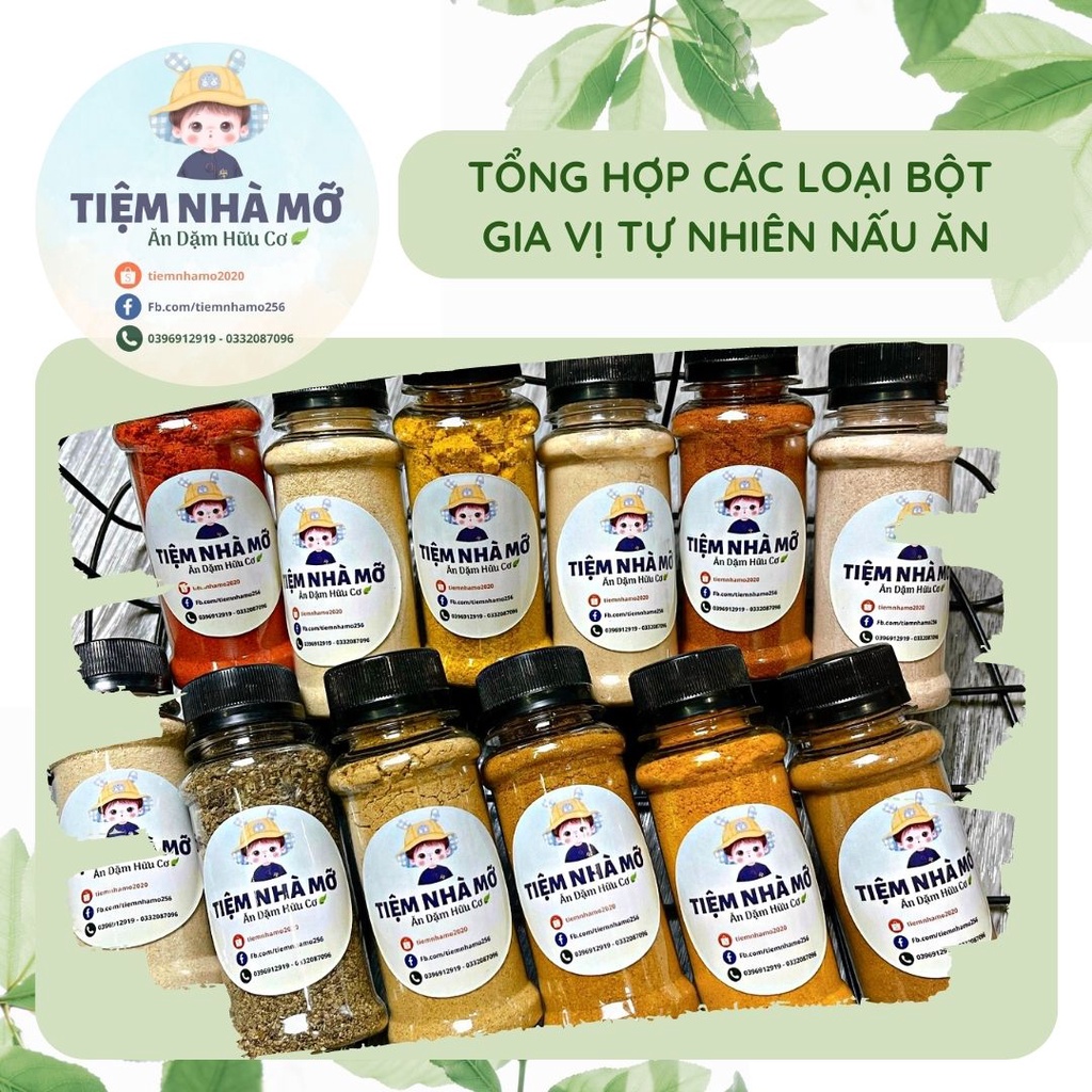 TRỌN BỘ GIA VỊ TỰ NHIÊN CHẾ BIẾN CHO BÉ ĂN DẶM VÀ GIA ĐÌNH (tỏi, hành tây, gừng, sả, quế,...)