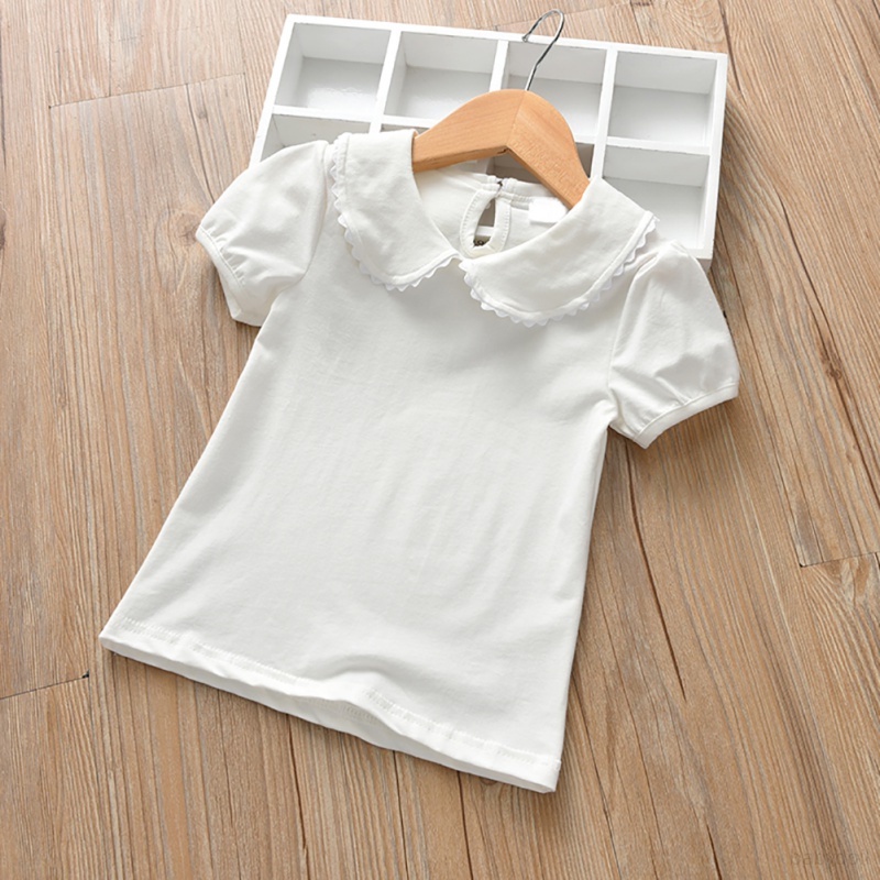 Áo Thun Cotton Tay Ngắn Cổ Tròn Thời Trang Mùa Hè Cho Bé Gái