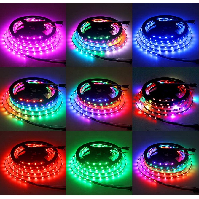 Cuộn Led ARGB 5050 Chạy đuổi Rainbow 12v chạy Auto DECOR PHÒNG NGỦ STUDIO - Có phủ Epoxy chống nước IP65 và KEO 2 MẶT