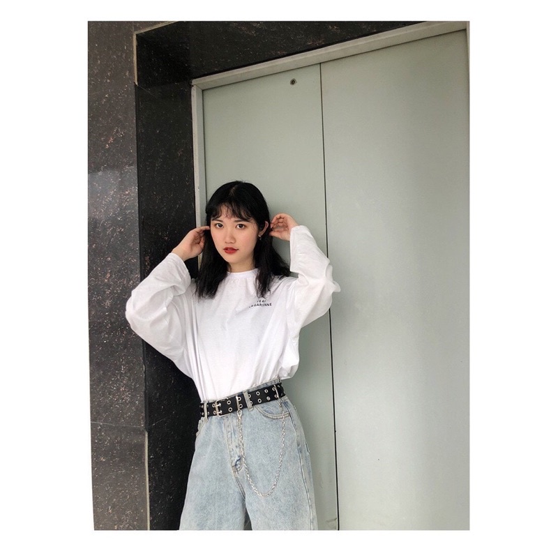 Thắt lưng Nam nữ Unisex nhiều lỗ tròn - Dây nịt lỗ tròn2 hàng không kèm Chain xích,TONGKHOQUANAONU